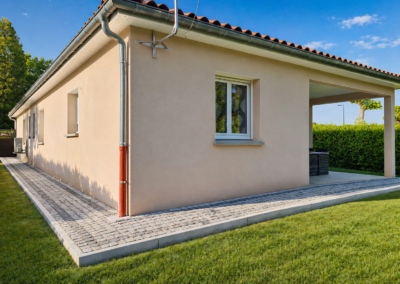 Allee de proprete en paves granit