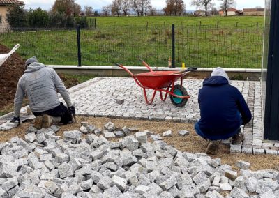 Pose de paves par nos artisans