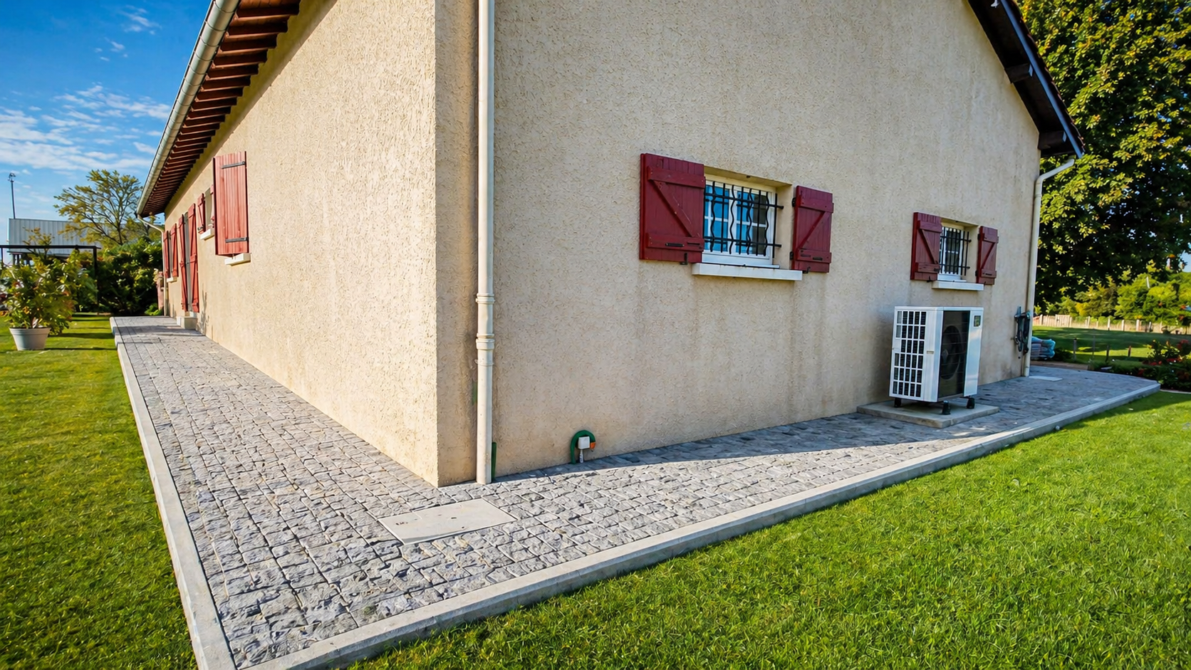 allées en pavés du portugal dans le rhône